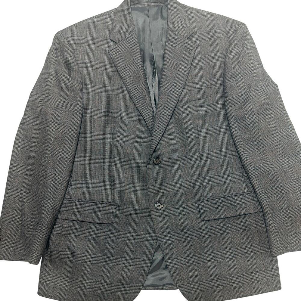 Ralph Lauren Size 40S 100% Wool Blazer Gray Glen Plaid Sport Coat Jacket Preppy